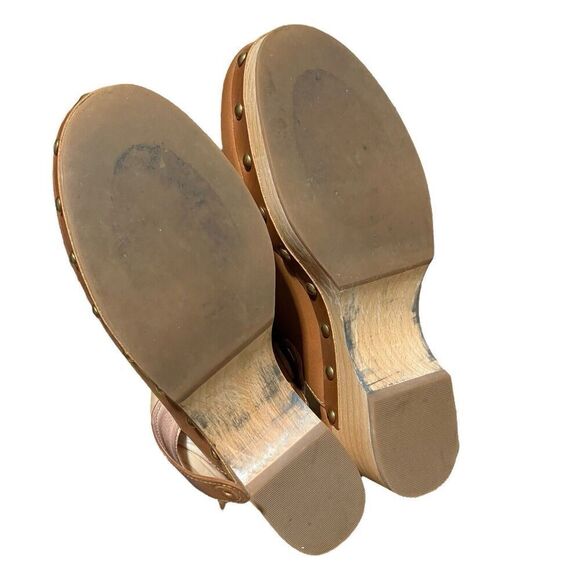 J CREW Women’s Size 7 Brown Convertible Leather Clogs in Rich Oak *Need Repair*‎ - Picture 7 of 9